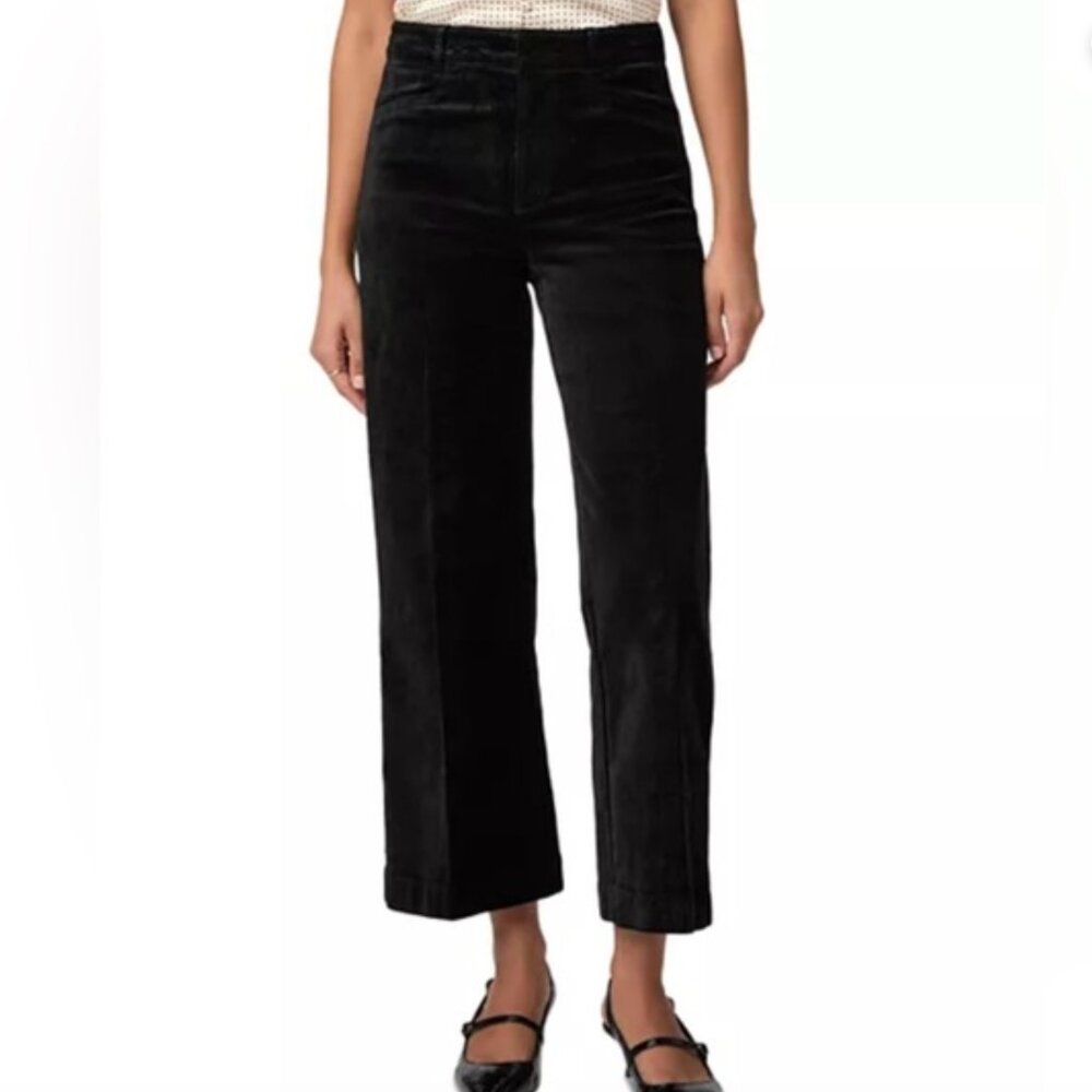 PAIGE “Nellie” Black Velvet Cropped Pant Size 28